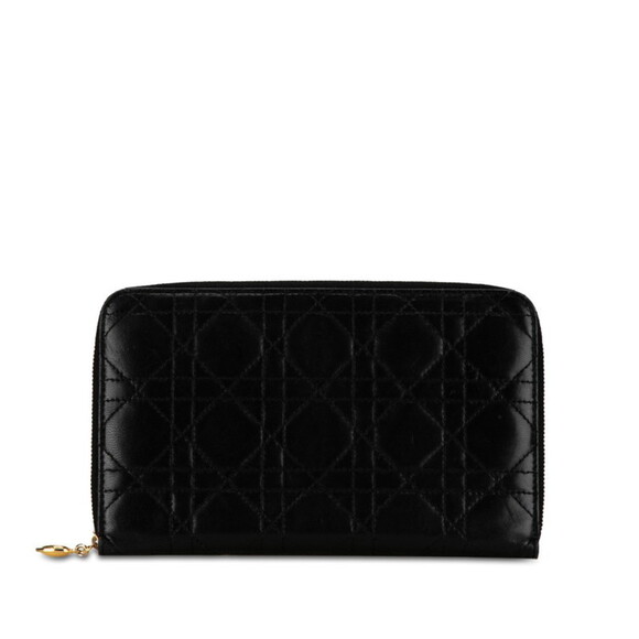 Dior Dior Leather Cannage Round Zipper Long Wallet Leather Long Wallet - Picture 1 of 13